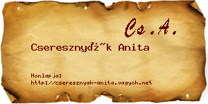 Cseresznyák Anita névjegykártya