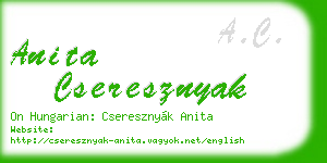 anita cseresznyak business card