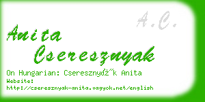 anita cseresznyak business card